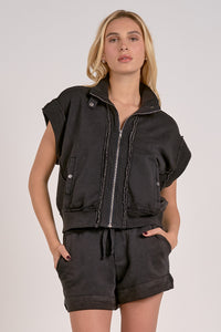 Black Zipper Vest