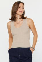 Load image into Gallery viewer, Light Taupe Ribbed Tank And Cardigan Set