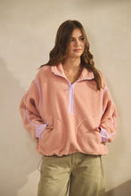 Load image into Gallery viewer, Mauve/Lt. Pink Fleece Zipper Pullover