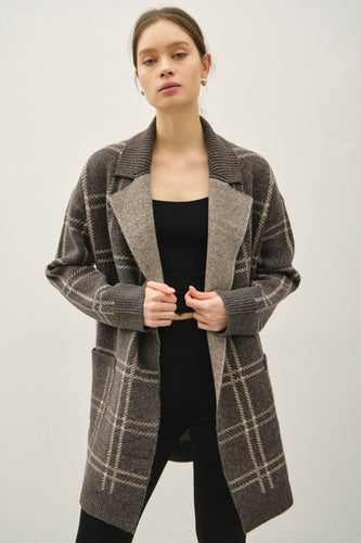 Chocolate Plaid Coatigan