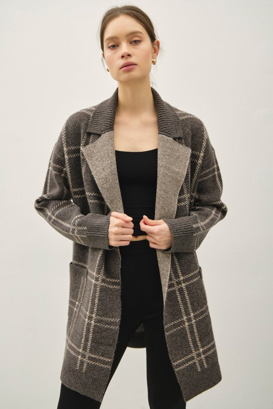 Chocolate Plaid Coatigan