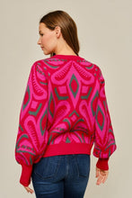 Load image into Gallery viewer, Red Mixed Patterned Sweater
