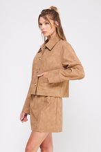 Load image into Gallery viewer, Camel Leather Collared Jacket