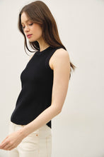 Load image into Gallery viewer, Black Fitted Ribbed Tank Top