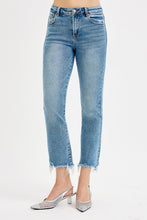 Load image into Gallery viewer, Risen Med. Denim HR Crop Straight Slim Jean