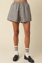 Load image into Gallery viewer, Black Taupe Striped Top + Short Set