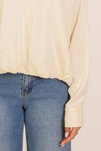 Load image into Gallery viewer, Bubble Hem LS Top Cream