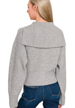 Load image into Gallery viewer, Heather Grey Collared Zip Up Sweater