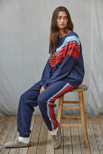 Load image into Gallery viewer, Navy/Red/Blue Sweatshirt + Jogger Set