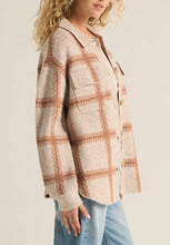 Load image into Gallery viewer, Z Supply Mocha Tyler Plaid Sweater Jacket