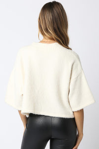 Favorite Fuzzy Sweater Cardigan Ecru
