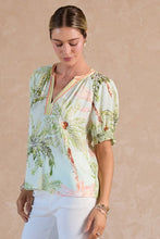 Load image into Gallery viewer, Seafoam Tropical Print SS Blouse