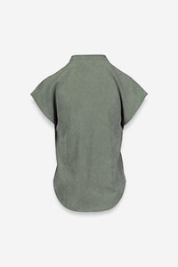 Light Olive Soft Matte SS V-Neck Top