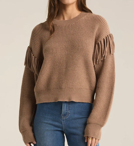 Z Supply Mocha On The Fringe Sweater