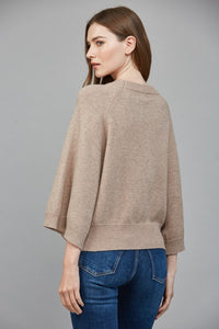 Soft Mocha Raglan Slv Crew Neck Sweater