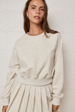 Load image into Gallery viewer, White Melange Knit Sweater Top + Skirt Set