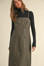 Load image into Gallery viewer, Brown Leather Mineral Wash Long Dress