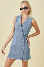 Load image into Gallery viewer, Sleeveless Mini Denim Dress