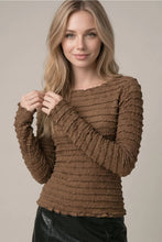 Load image into Gallery viewer, Coffee Textured LS Top