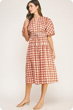 Load image into Gallery viewer, Pink Multi Print Puff Slv Midi Dress