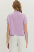 Load image into Gallery viewer, Lavender Mock Neck Slvls Sweater Top
