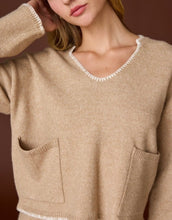 Load image into Gallery viewer, Taupe Stitch Detail Sweater