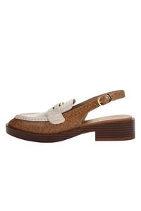 Bone/Camel Vintage Sling Back Loafer