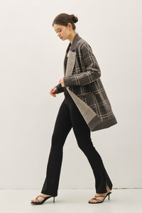 Chocolate Plaid Coatigan