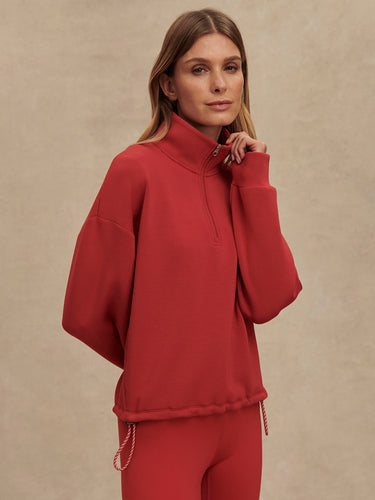 Varley Sian Cropped Half Zip Midlayer Lava Falls