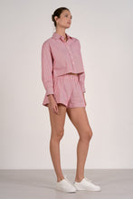 Load image into Gallery viewer, Red Striped Cropped Button Down w/ Shorts Set