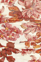 Load image into Gallery viewer, Ivory/Mauve Floral LS Mesh Top