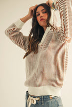 Load image into Gallery viewer, Camel/Cream Luxe Relaxed Hoodie Top