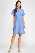 Load image into Gallery viewer, Blue Striped SS Shirt Dress