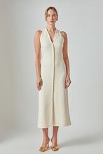 Load image into Gallery viewer, Ivory Knit Collared Midi Dress