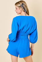 Load image into Gallery viewer, Azure Cropped V-Neck Top w/ Matching Shorts Set