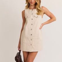 Load image into Gallery viewer, Cream Slvls Denim Shirt Dress