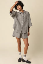 Load image into Gallery viewer, Black Taupe Striped Top + Short Set