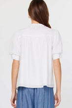 Load image into Gallery viewer, White Lace Collar Button Puff Slv Top