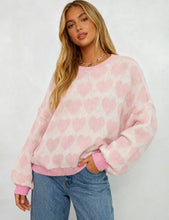 Load image into Gallery viewer, Heart Sweater Lt. Pink