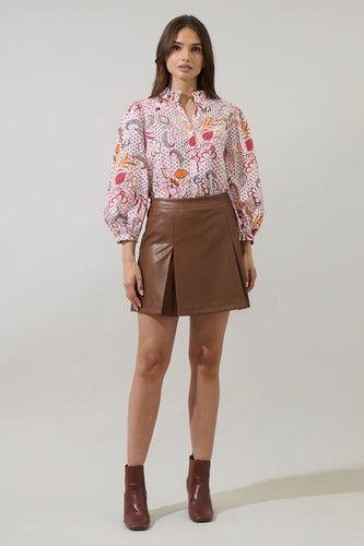 Cream Multi Colored Floral Top