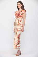 Load image into Gallery viewer, Ivory Multi Floral Print Ruffled Dress