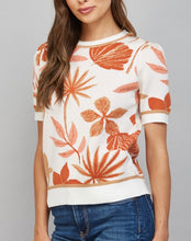Load image into Gallery viewer, Cream Multi Leaf Print SS Sweater