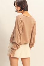 Load image into Gallery viewer, Dk. Taupe Cropped Sweater Top