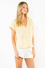 Load image into Gallery viewer, Yellow SS Gauze Top w/ Buttons (THML)