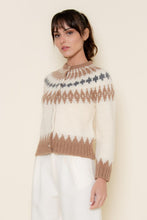 Load image into Gallery viewer, Cream Multi Print Knitted Cardigan
