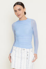 Load image into Gallery viewer, Powder Blue Mesh LS Top