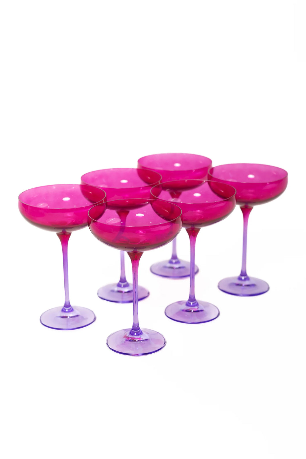 Estelle Colorblock Champagne Coupe Set of 6