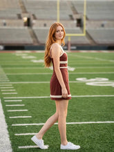Load image into Gallery viewer, Burgundy/White Contrast Trim Dress