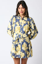 Load image into Gallery viewer, Denim/Gold Floral Belted Dress