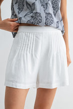Load image into Gallery viewer, Ivory Soft Button Pleat Shorts